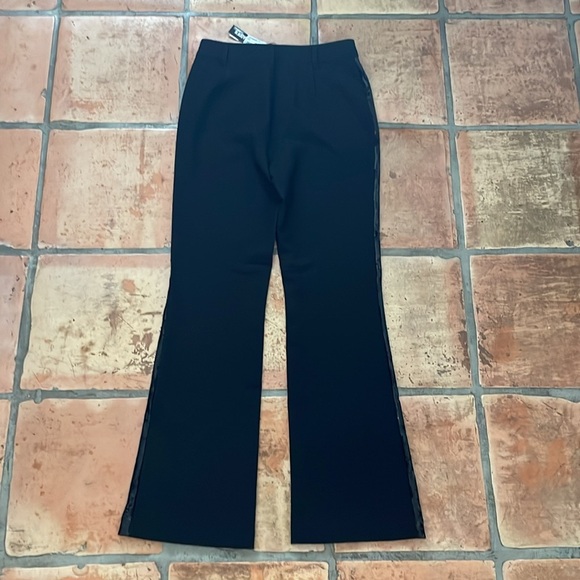 🔷 NEW Steve Madden Womens Waverly Sequined Stripe Flared Pants Black Size Small - Picture 12 of 13